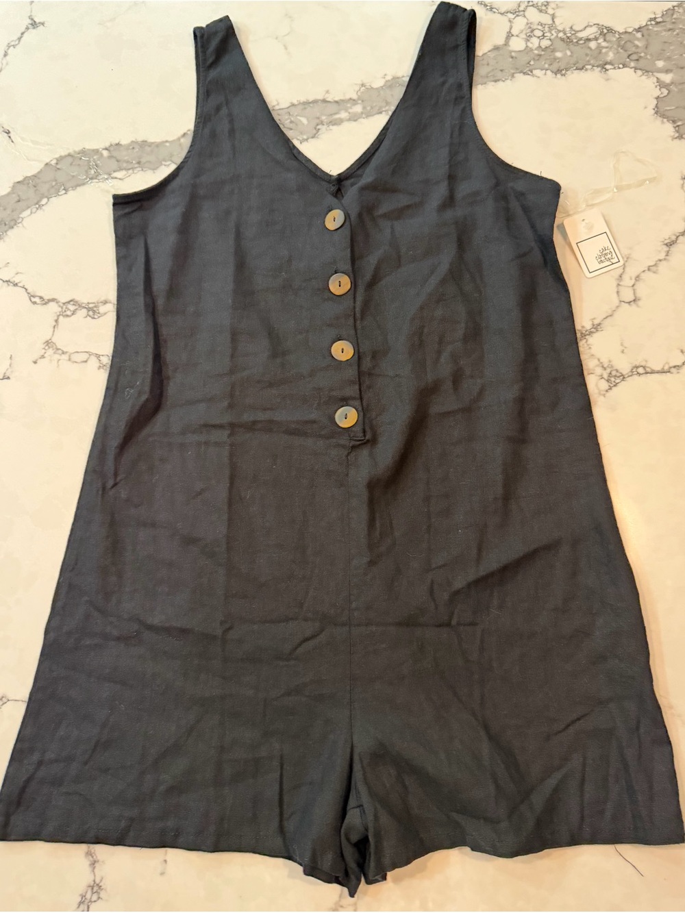Cake Clothing Boutique Black Button Front Romper NWT